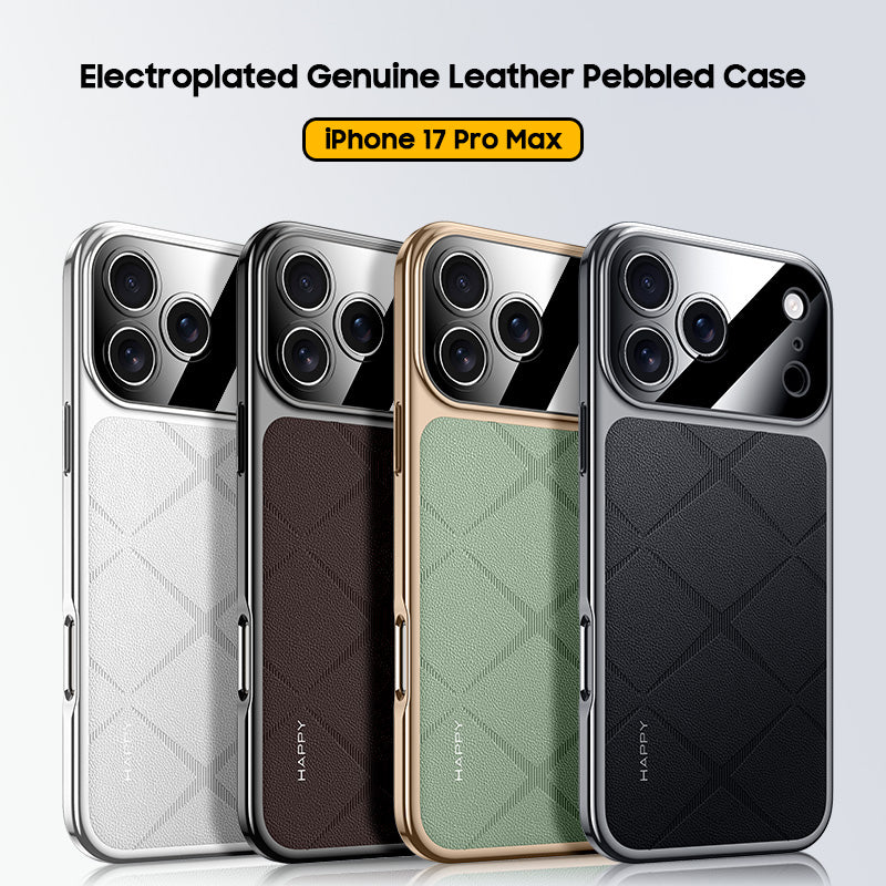 Electroplated Genuine Leather Pebbled Case