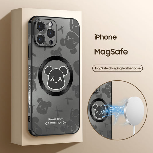 iPhone MagSafe Series | Kaws Joint Brand Leather Phone Case