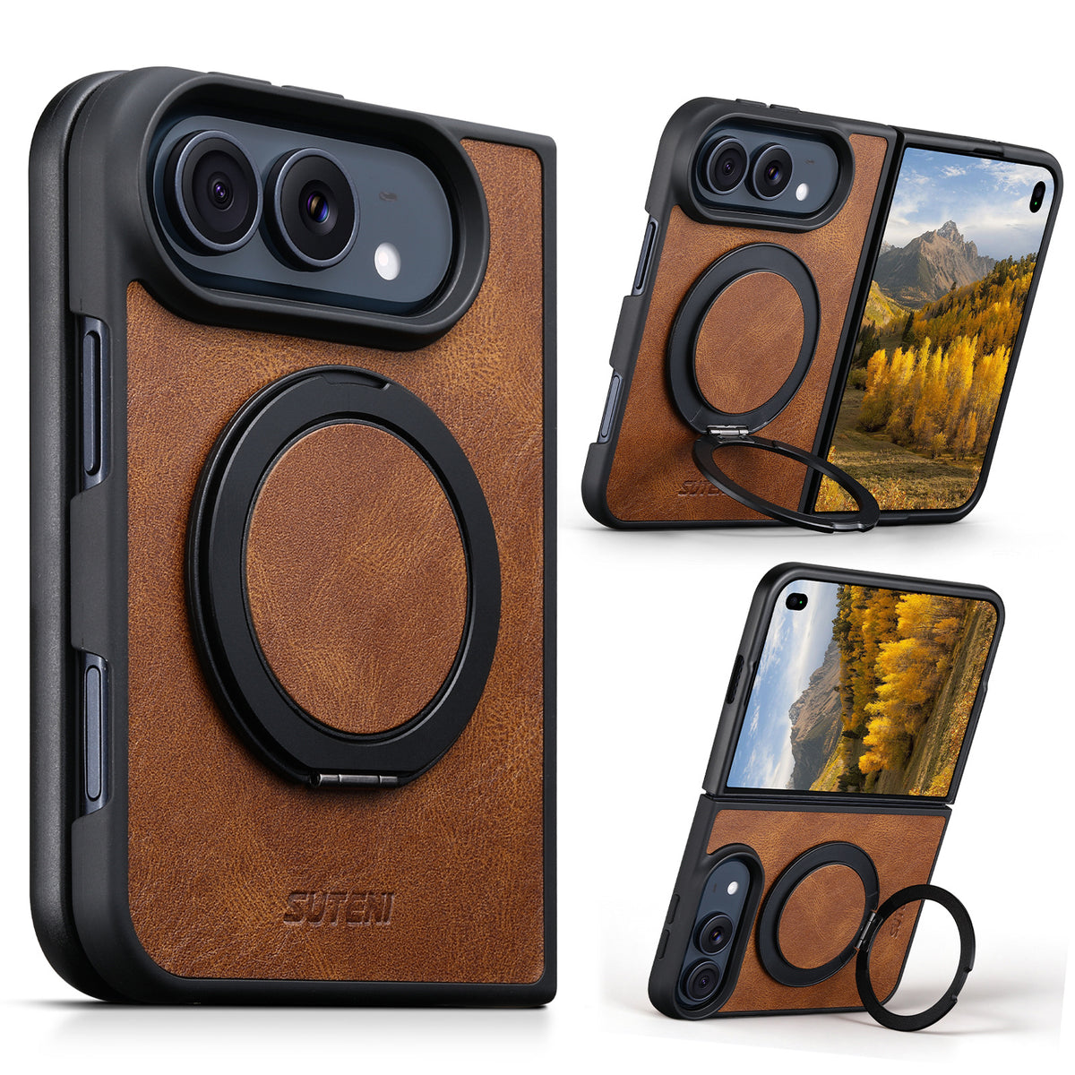 360° Rotating Kickstand Leather Case with MagSafe