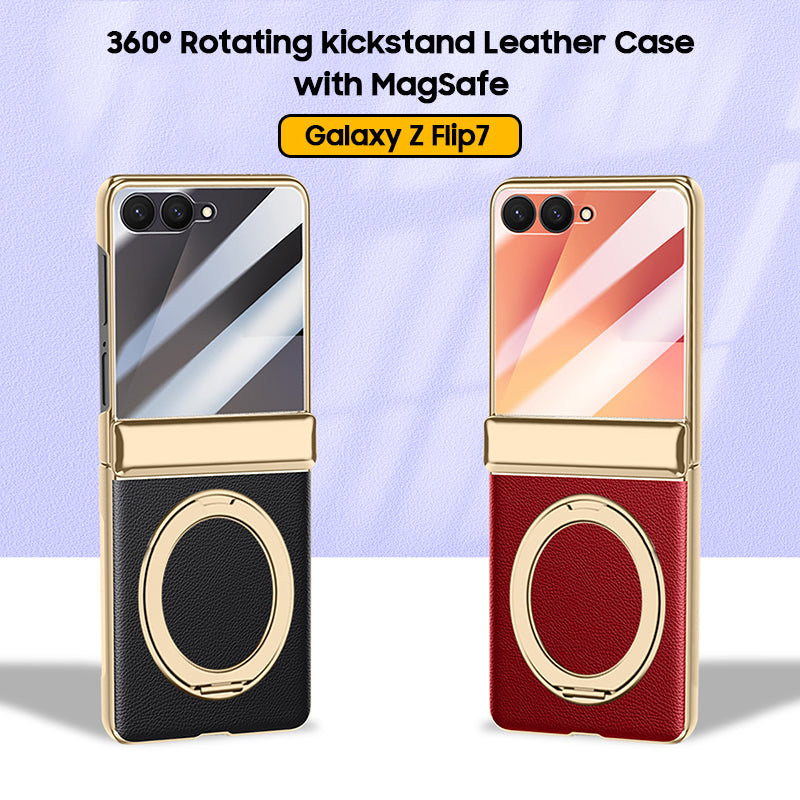 360° Rotating kickstand Leather Case with MagSafe