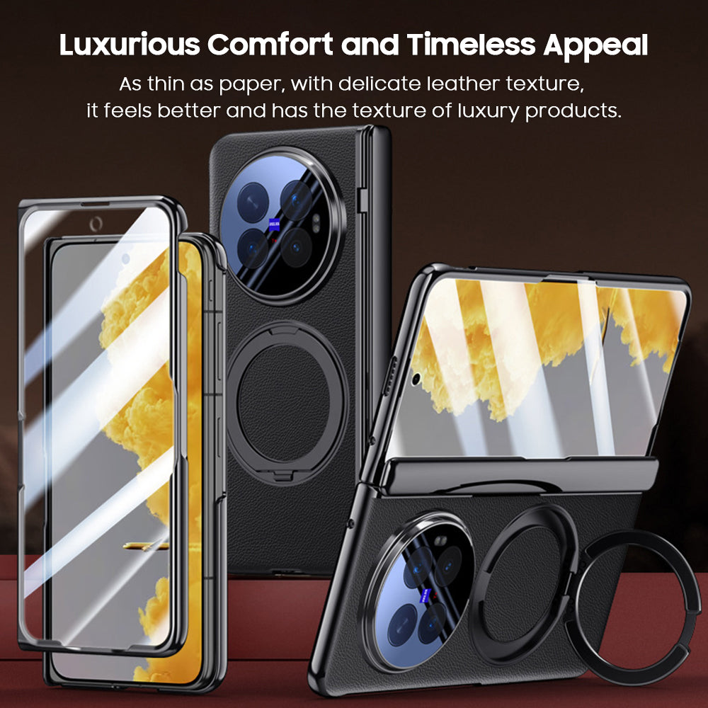 Kickstand All-Inclusive Hinge Leather Case