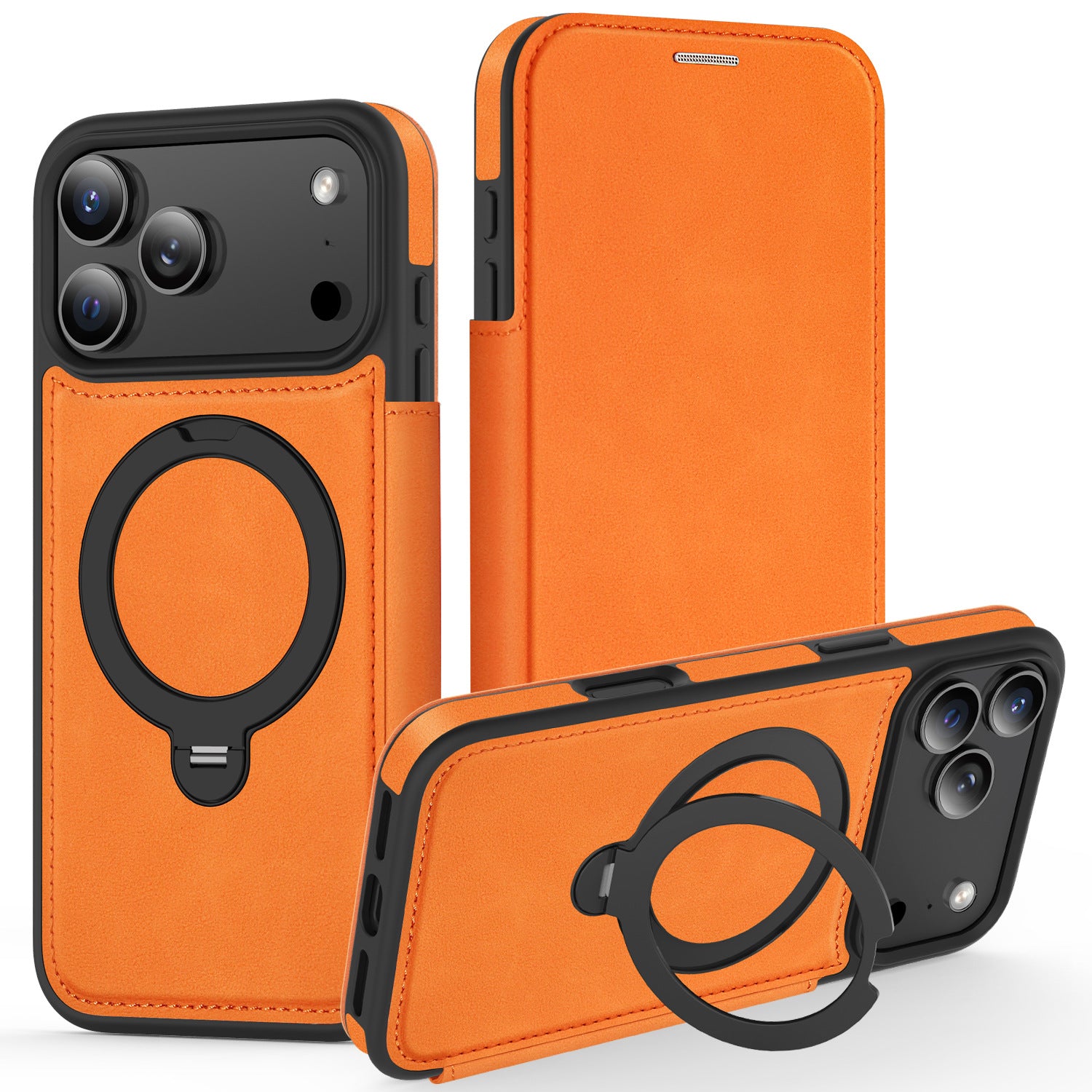 Rotating kickstand Leather Case with MagSafe