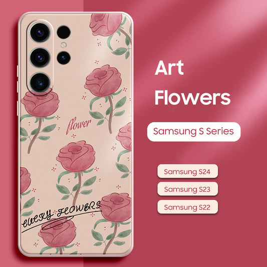 Samsung Series | Art Flower Series Liquid Silicone Phone Case