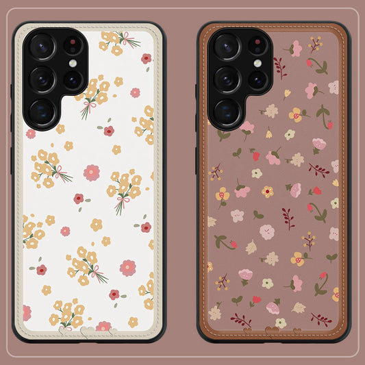 Samsung Series | Fresh Floral Leather Printed Phone Case[Free lanyard]