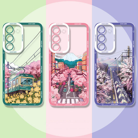 Samsung Series | Small Fresh Scenery Transparent Silicone Mobile Phone Case