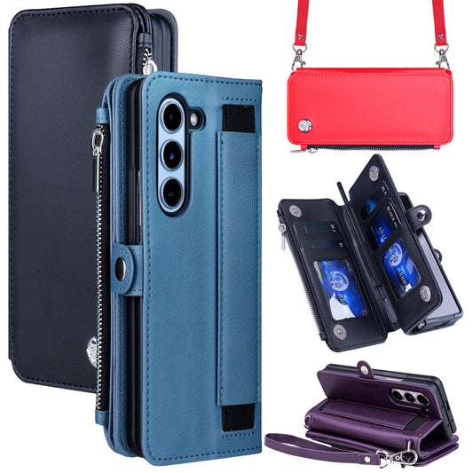 Samsung Galaxy Z Fold5 | Card Shoulder Bag Mobile Phone Leather Case
