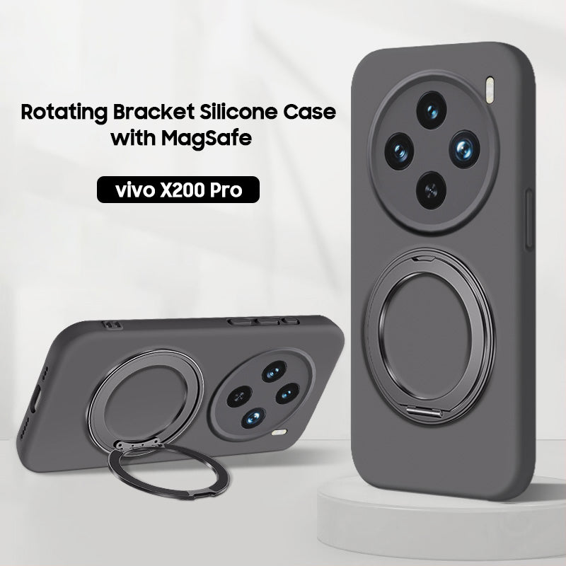 Rotating Bracket Silicone Case with MagSafe