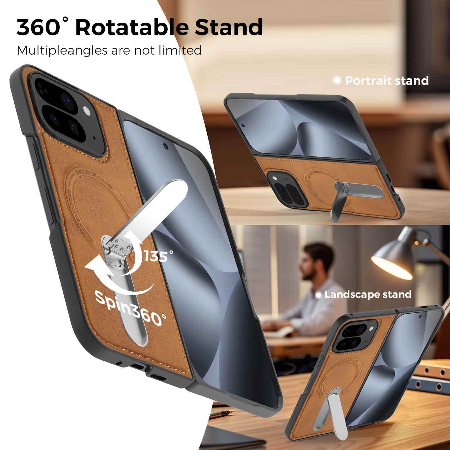 Folding Stand Business Leather Case