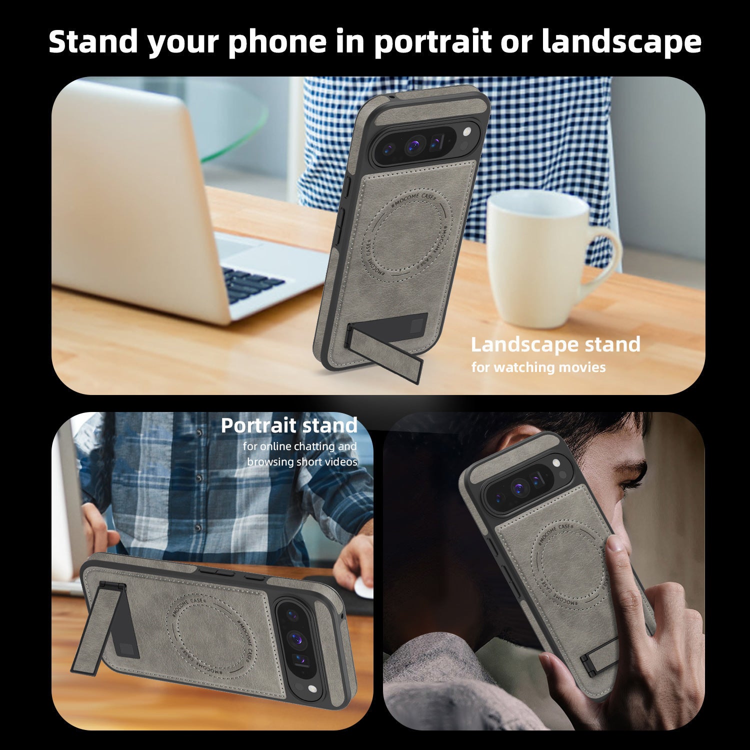 Folding Stand Leather Case with MagSafe