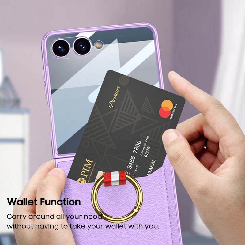 Card Holder Leather Case with Ring Holder