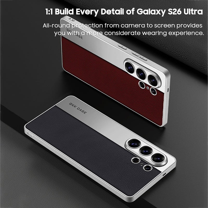 Cool Electroplated Leather Spliced Case