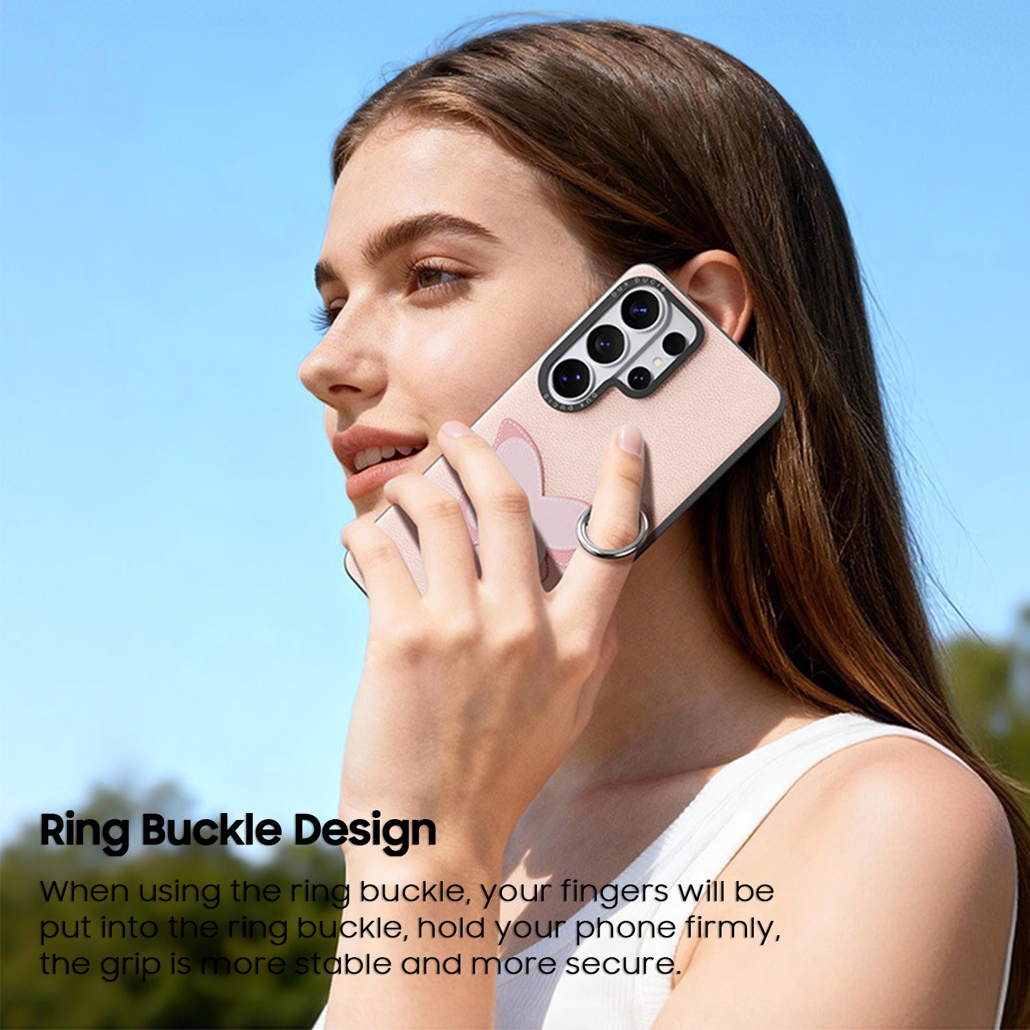 Small Fresh Leather Case with Lanyard