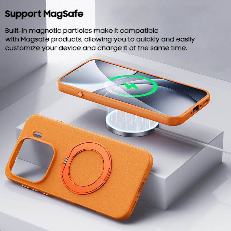 Rock Sand Material Ring Holder Case with MagSafe