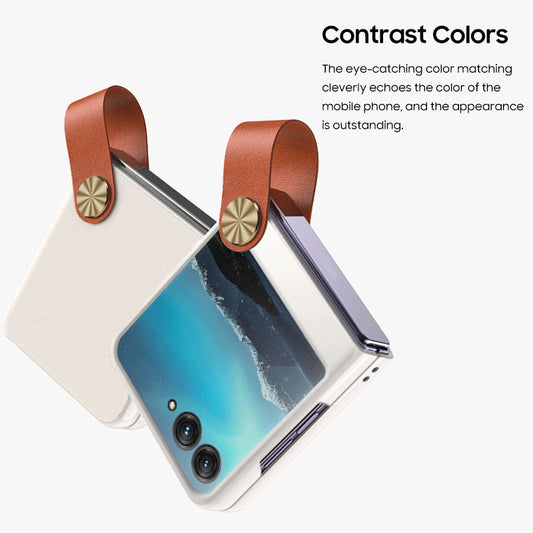 Motorola Series | Simple Hand Strap Leather Phone Case