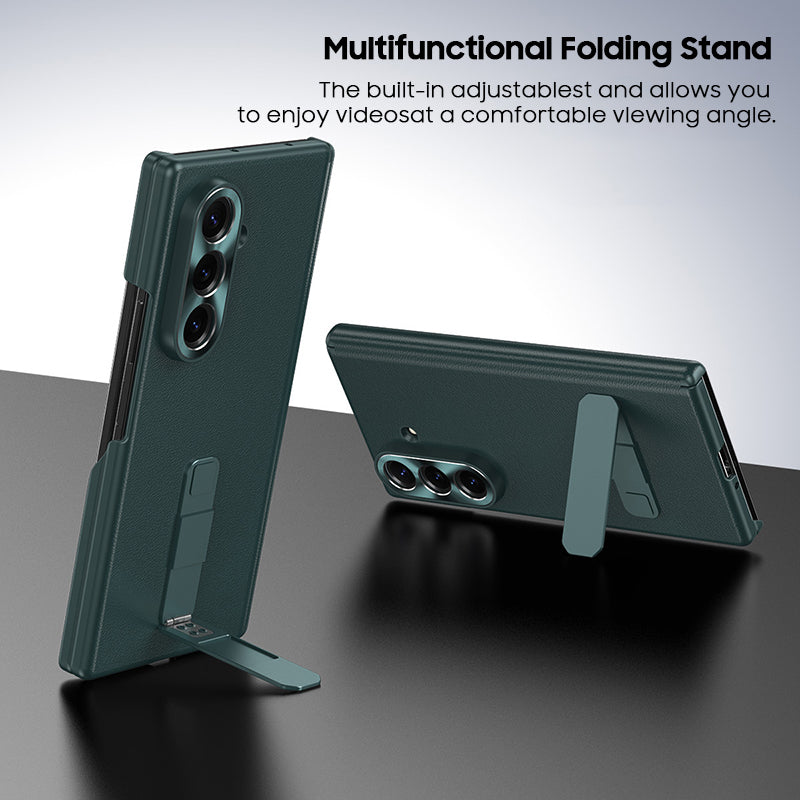 Folding Kickstand Leather Case