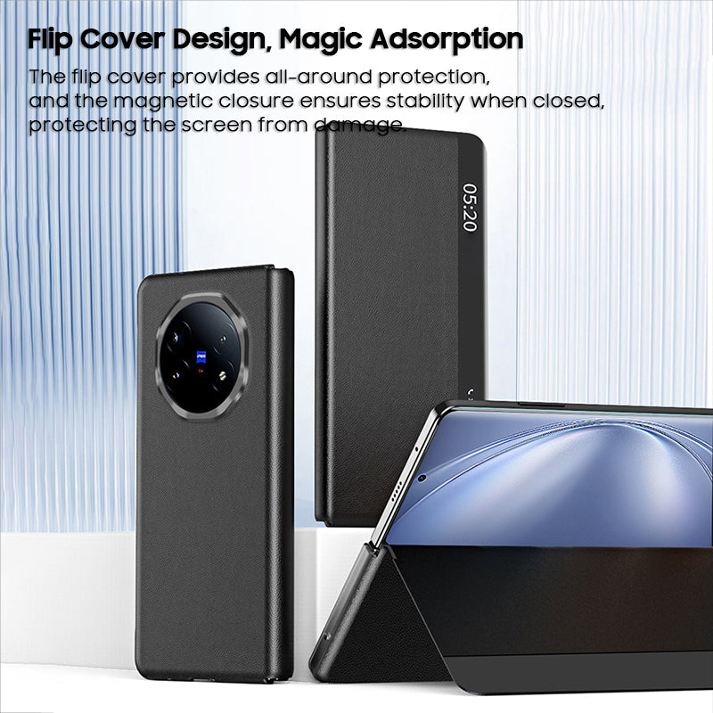 Foldable Leather Case with Pen Holder & Kickstand