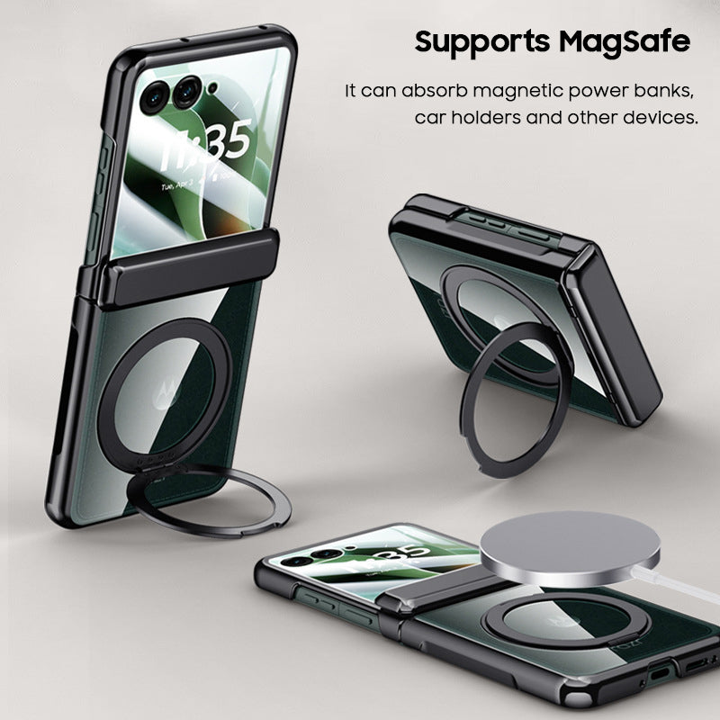 Rotating Bracket Electroplated Clear Case with MagSafe