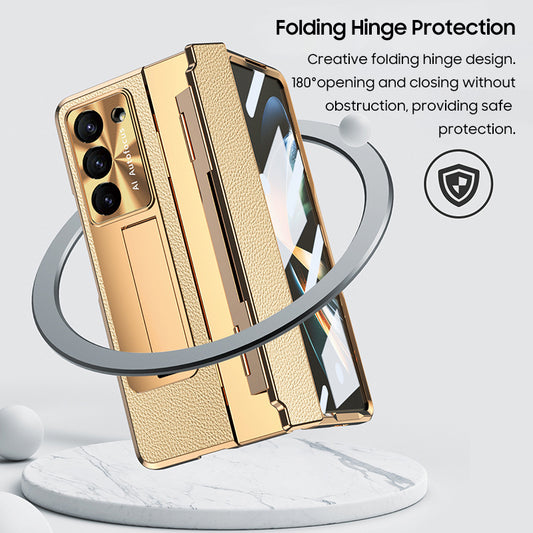 Samsung Series | Galaxy Z Fold Series Electroplated Mobile Phone Leather Case