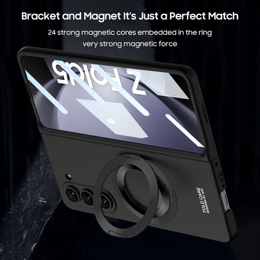 Samsung Magsafe Series | Galaxy Z Fold5 Rotating Magnetic Ring Frosted Mobile Phone Case