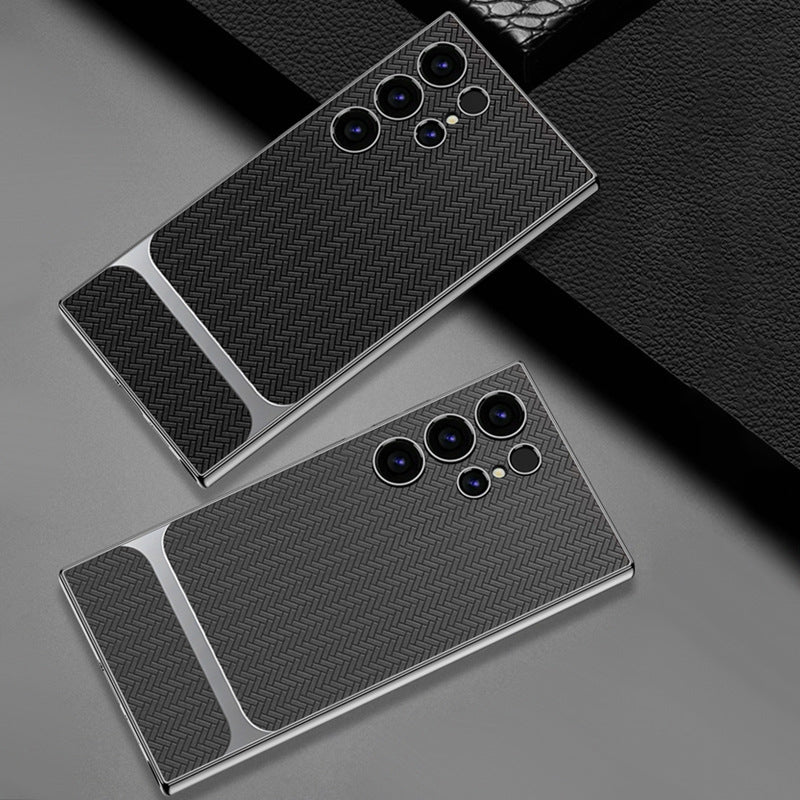 Braided Electroplated Business Leather Case