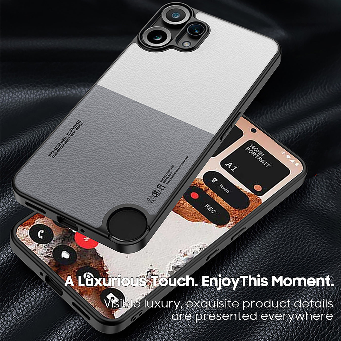 Contrast Color Leather Case