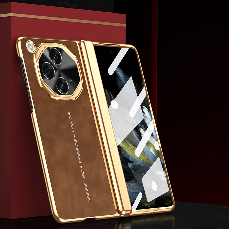Electroplated Gold Edge Leather Case