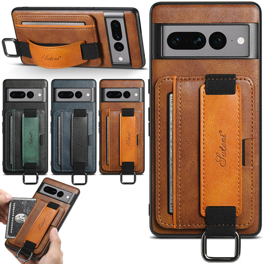 Google Series | Wrist Strap Card Holder Leather Case