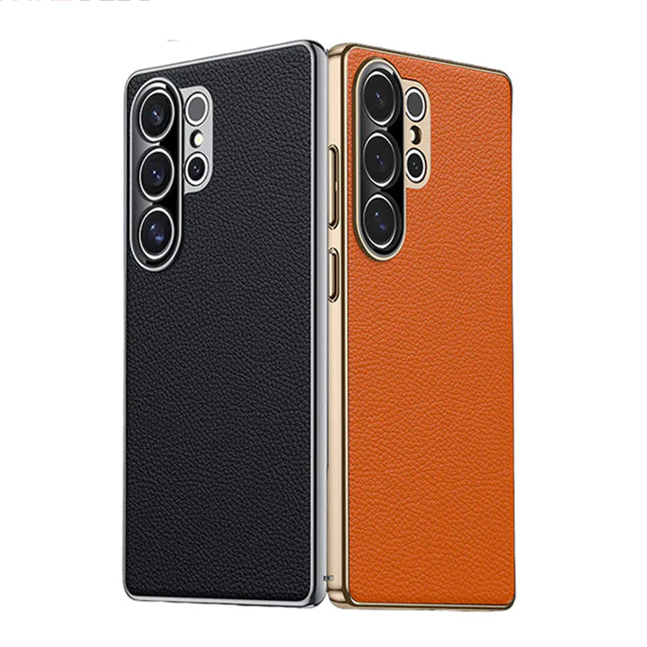 Electroplated Genuine Leather Pebbled Case