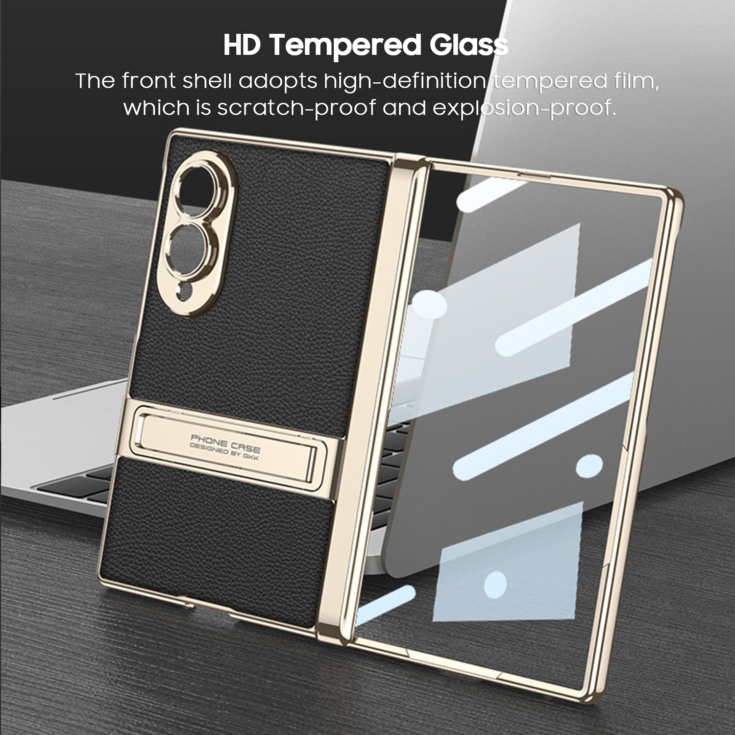 Folding Stand Business Leather Case