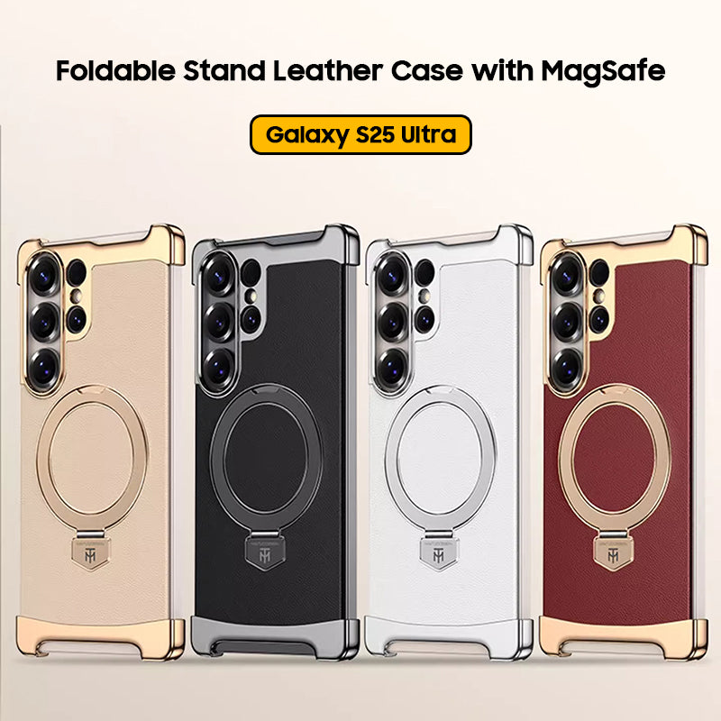 Foldable Stand Leather Case with MagSafe