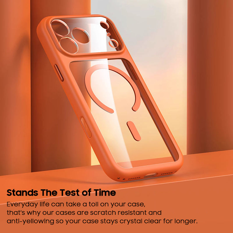 Silicone Frame Anti-Slip Transparent Case with MagSafe