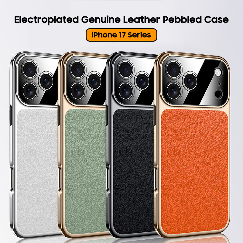 Electroplated Genuine Leather Pebbled Case