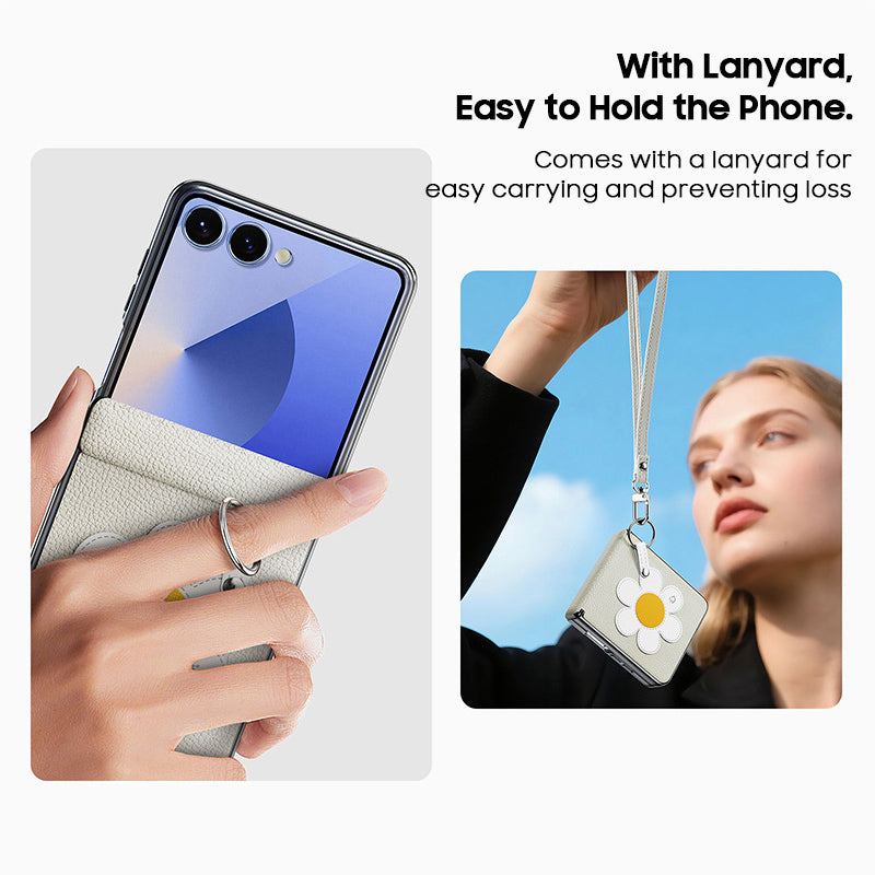 Small Fresh Leather Case with Lanyard