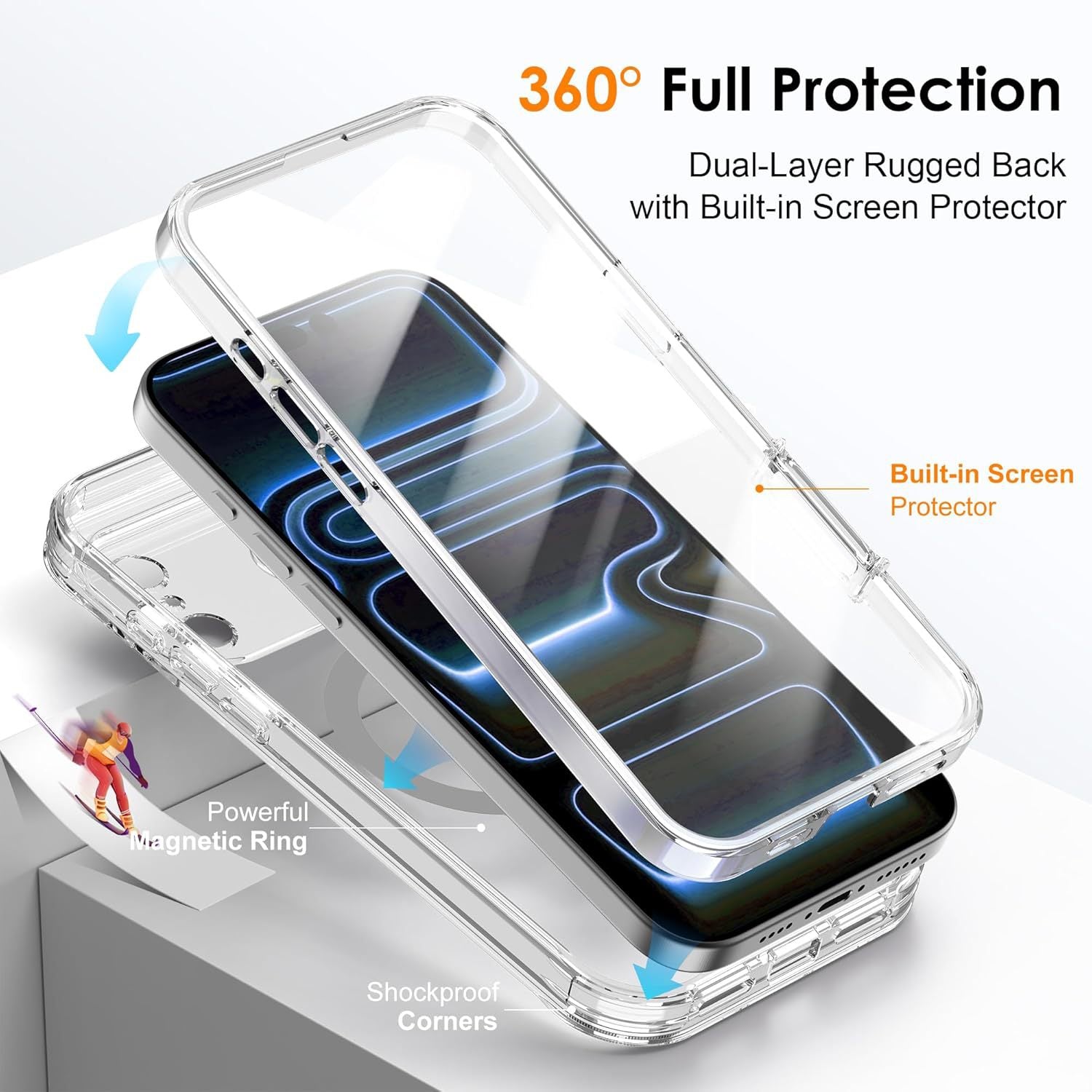 Double-Sided Protective Magsafe Case with Kickstand