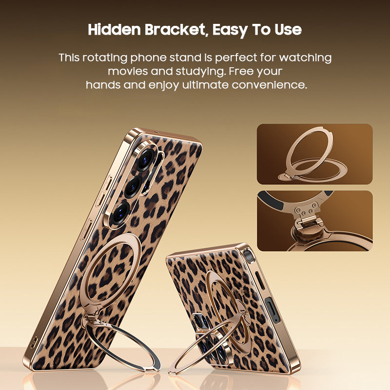 Leopard Print Electroplated Case with MagSafe