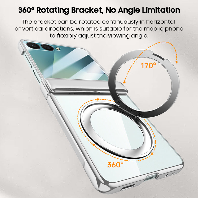 Rotating Bracket Electroplated Clear Case with MagSafe