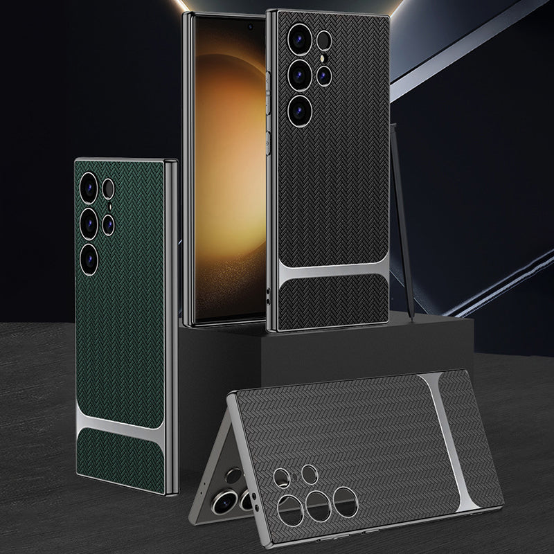 Braided Electroplated Business Leather Case