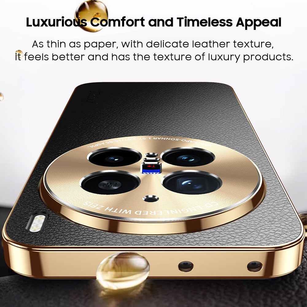 Electroplated Gold-Edged Leather Case