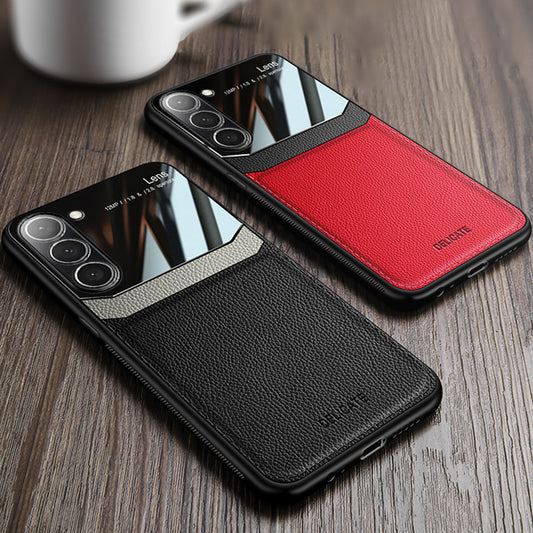 Samsung Series | Contrast Color Stitching Leather Phone Case