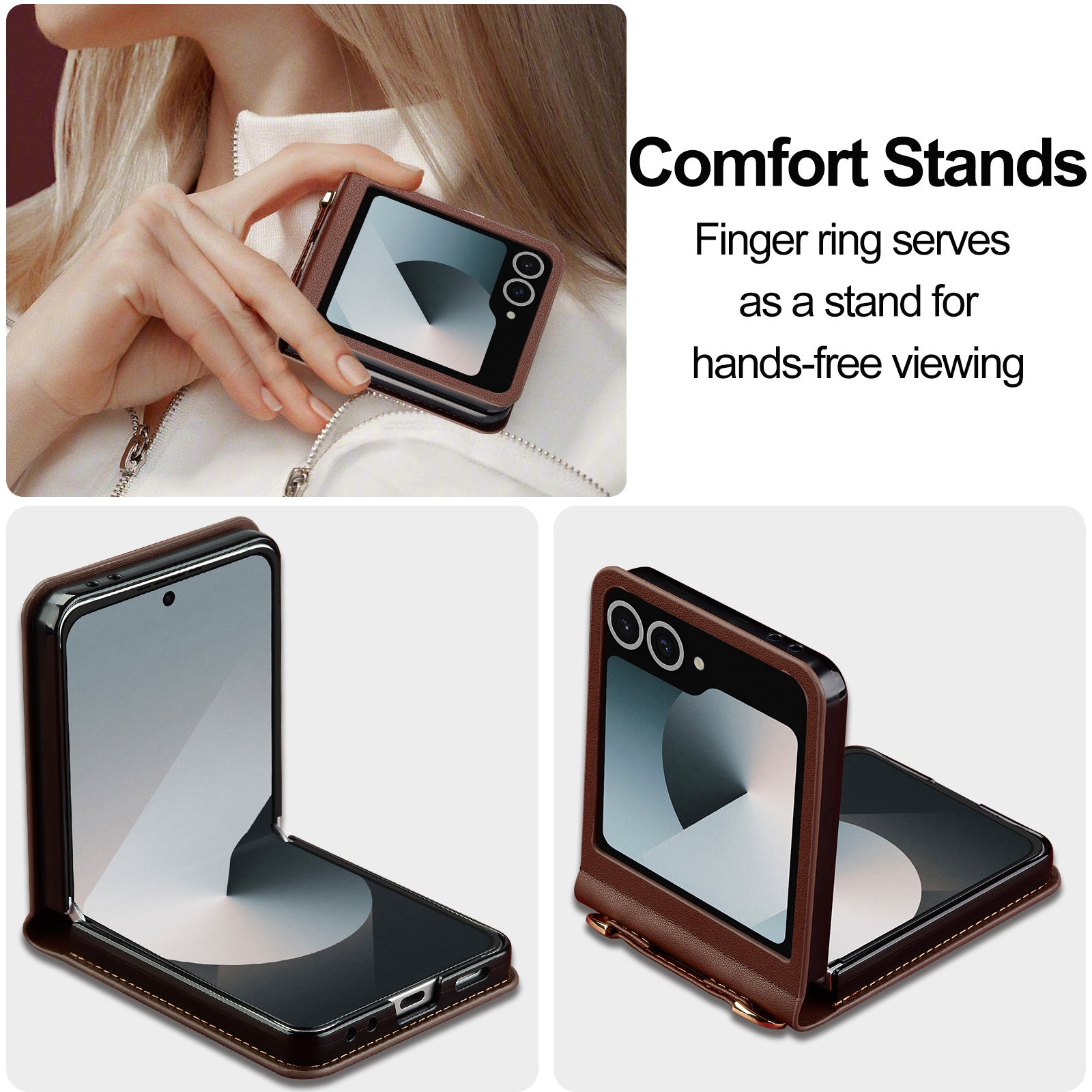 Fashionable Crossbody Card Cell Leather Case