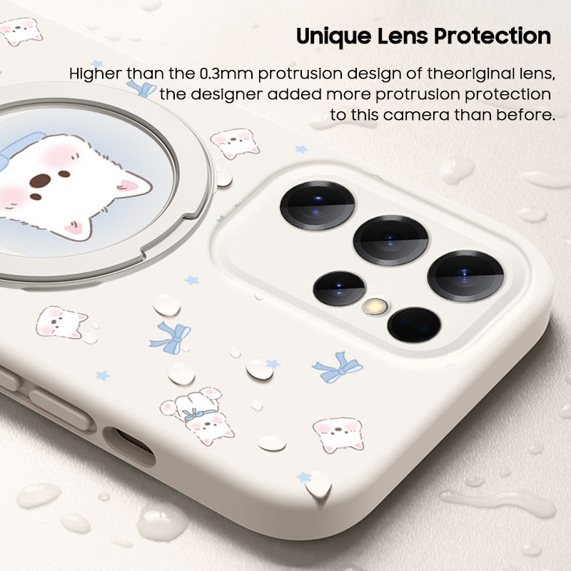 Cute Westie Liquid Silicone Lanyard Case with Bracket