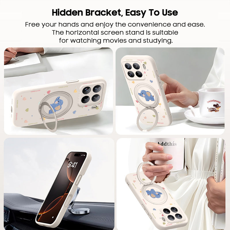 Baby Elephant Liquid Silicone Lanyard Case with Bracket