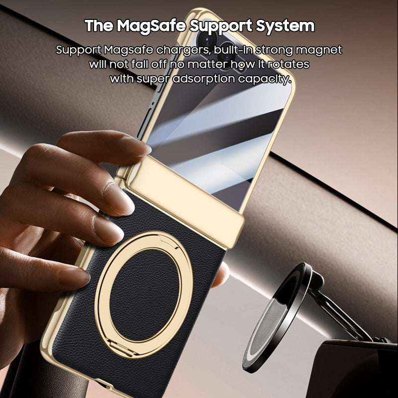 360° Rotating kickstand Leather Case with MagSafe