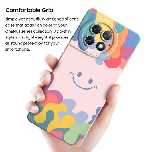 OnePlus Series | Colorful Smiley Liquid Silicone Phone Case