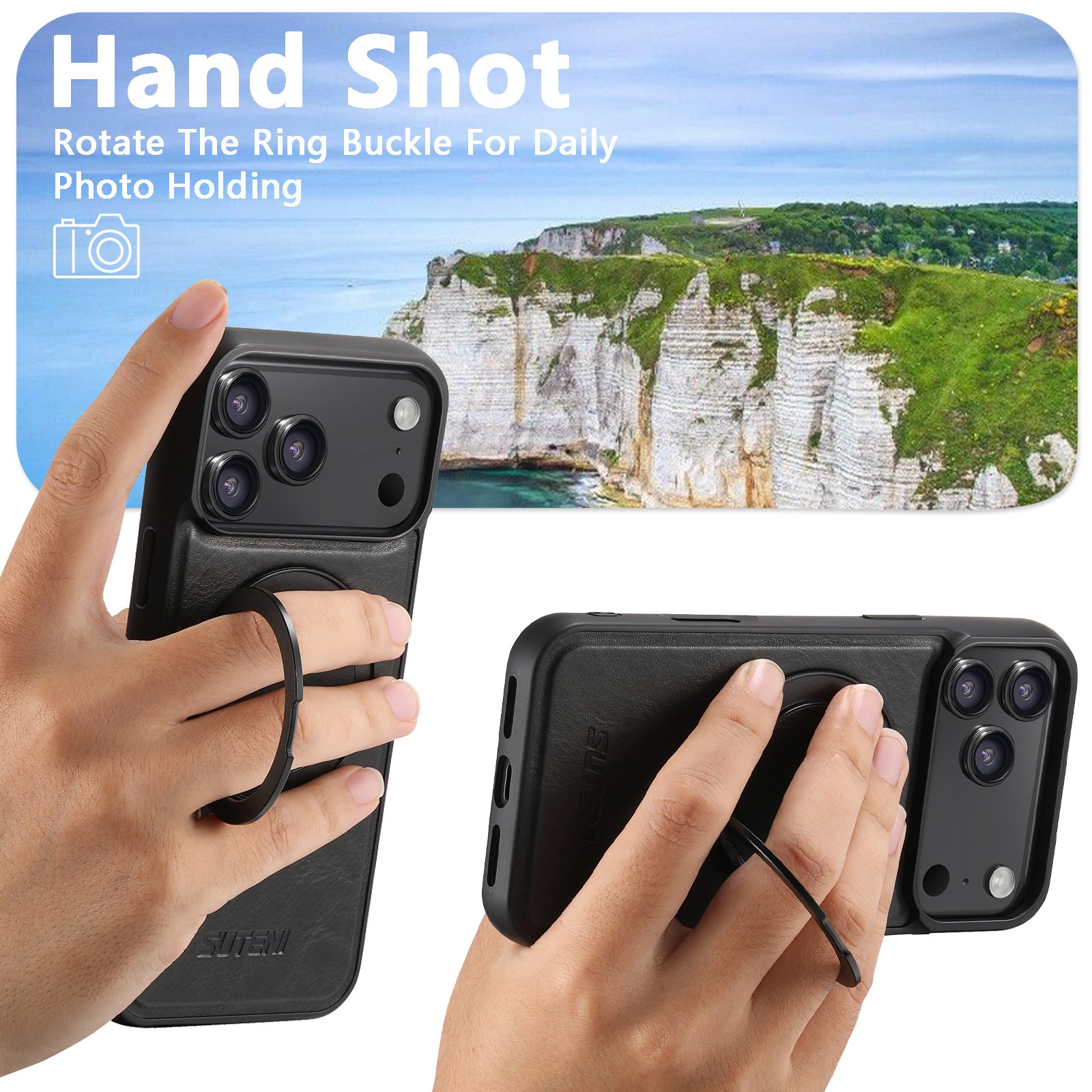 360° Rotating kickstand Leather Case with MagSafe