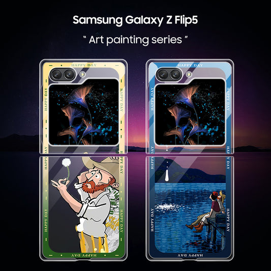 Samsung Galaxy Z Flip Series |  Artistic Painted Transparent Phone Case