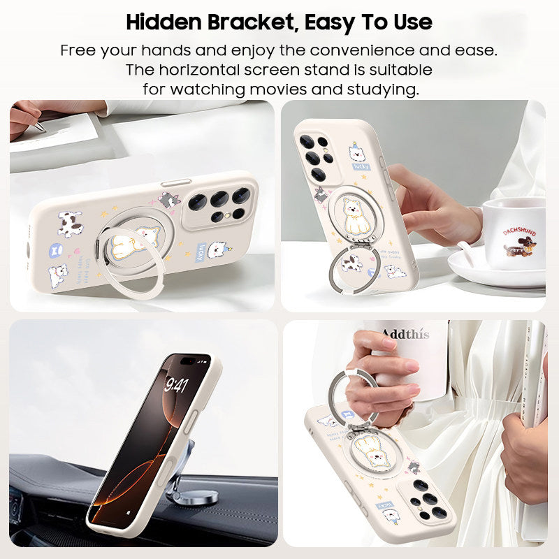 Cute Westie Liquid Silicone Lanyard Case with Bracket