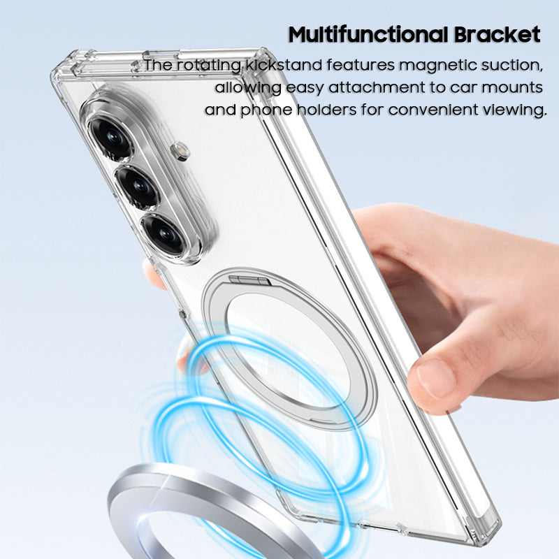 360° Rotating Kickstand Clear Case