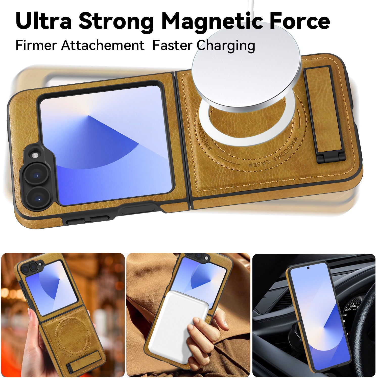 Business kickstand Leather Case with MagSafe