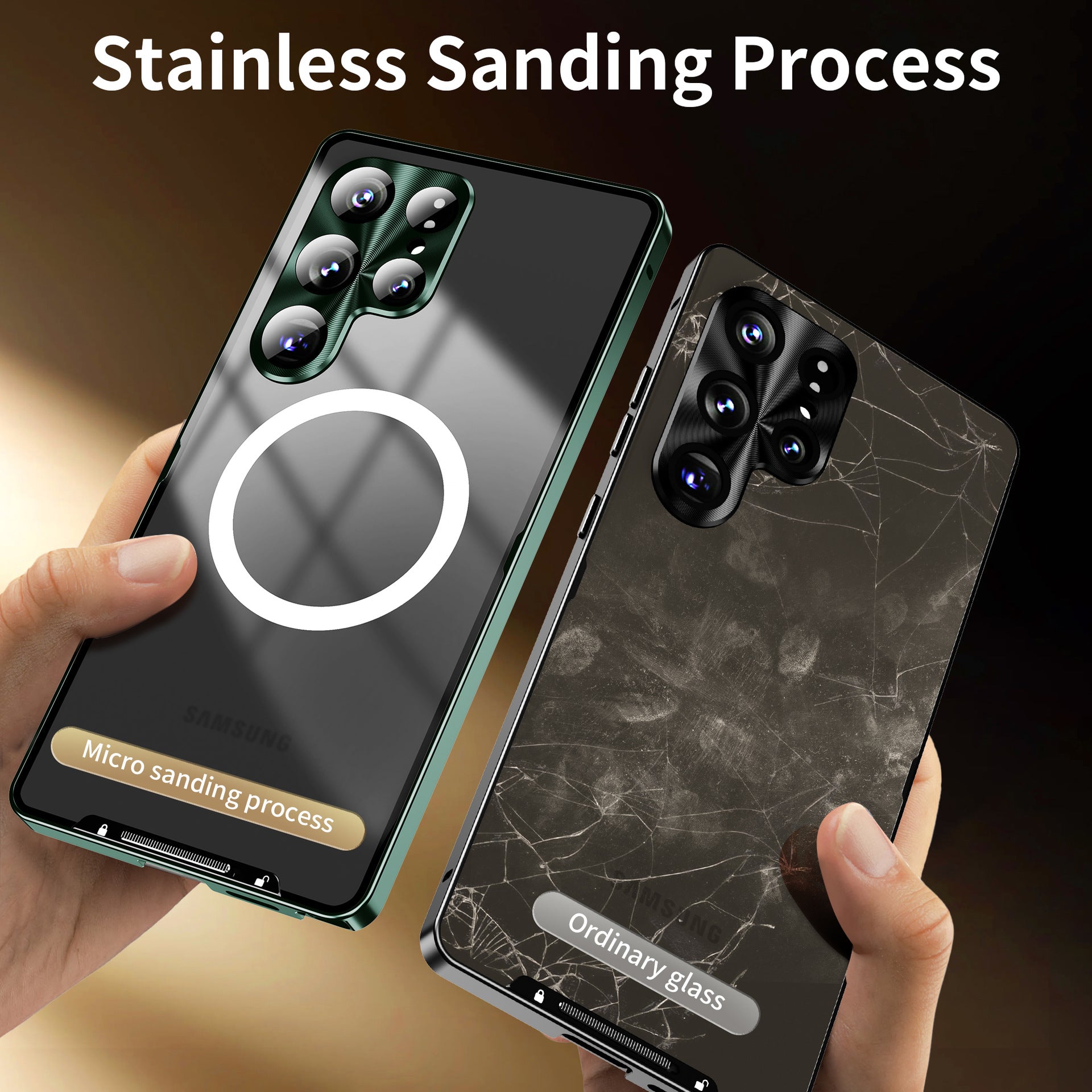 Metal Frame Glass Case with MagSafe